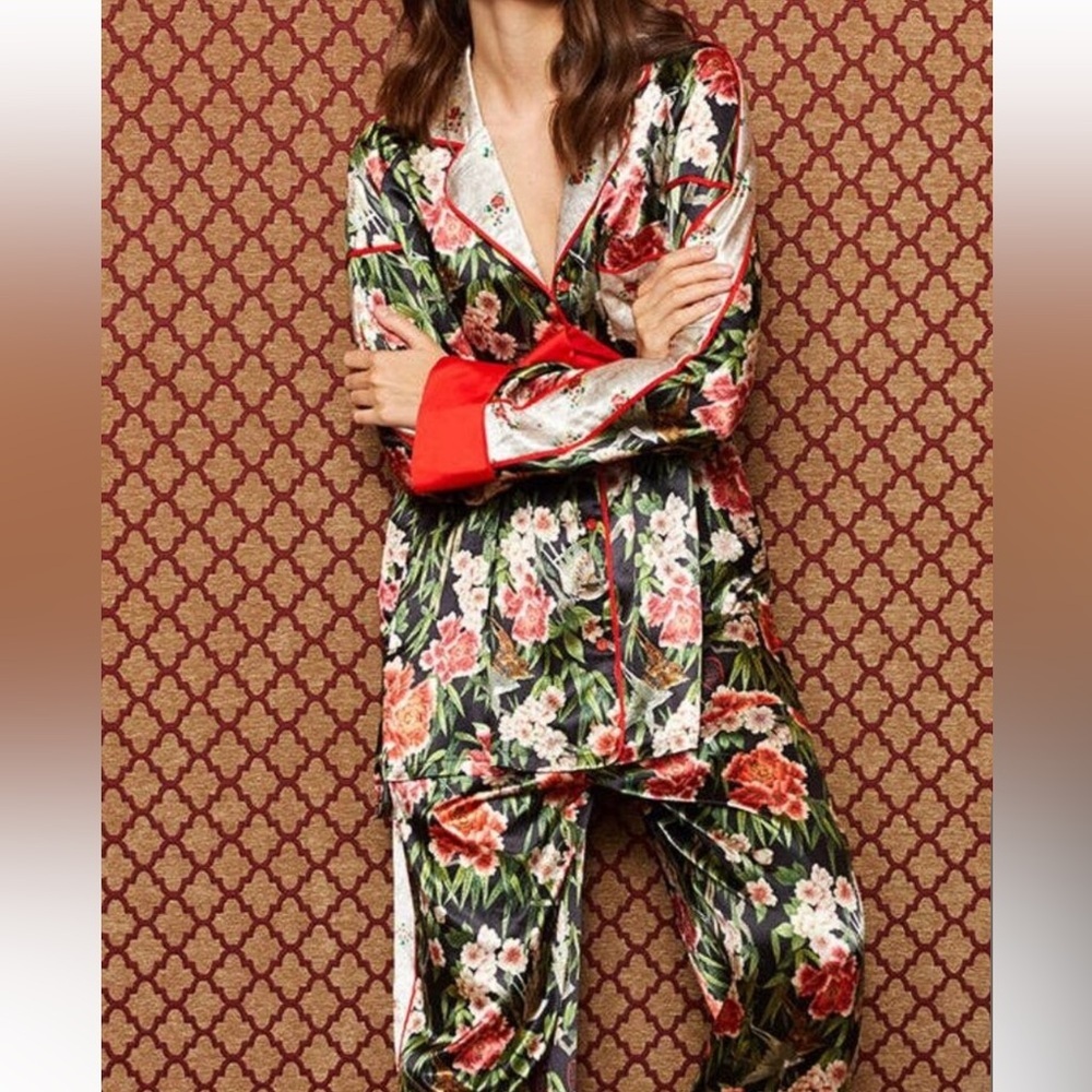 HAH X FREE PEOPLE HAH ECO PAJAMA SET “Flock 2gether” NWT sz XL - Picture 2 of 9